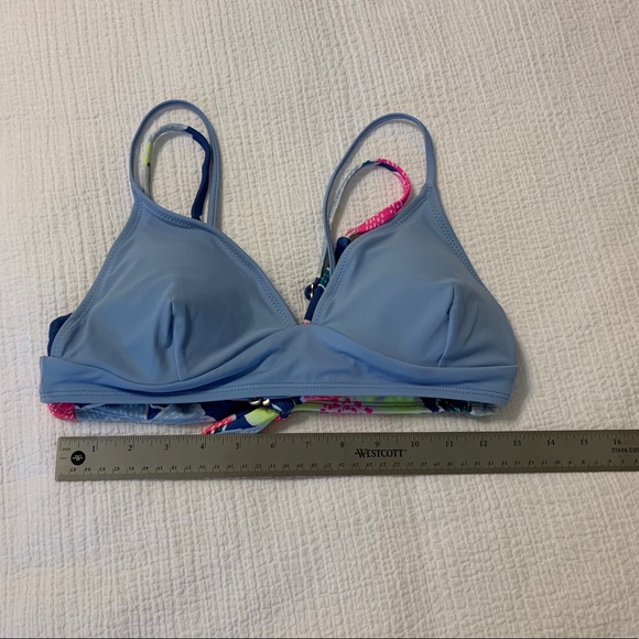 (2) bikini tops - light blue, floral - Picture 6 of 15